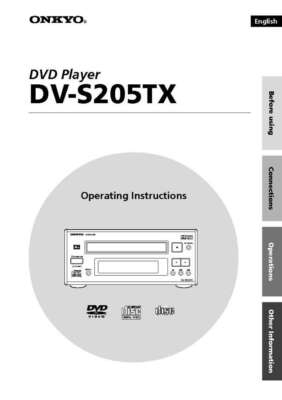 Onkyo DV-S205TX DVD Player Owners Manual | eBay