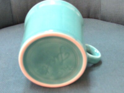 Homer Laughlin FIESTA WARE COFFEE MUG O Ring Handle Turquoise | eBay
