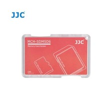 JJC MCH-SDMSD6 Slim Memory Card Holder Hard Case for 2 x SD  4 x Micro SD - Red