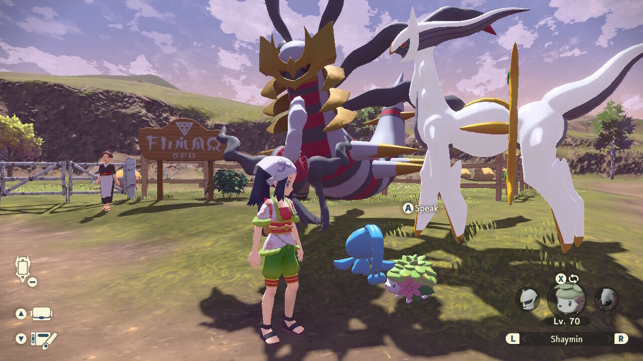 Giratina, Shiny Giratina, and Shiny Shaymin Meet [Pokémon Legends: Arceus]  