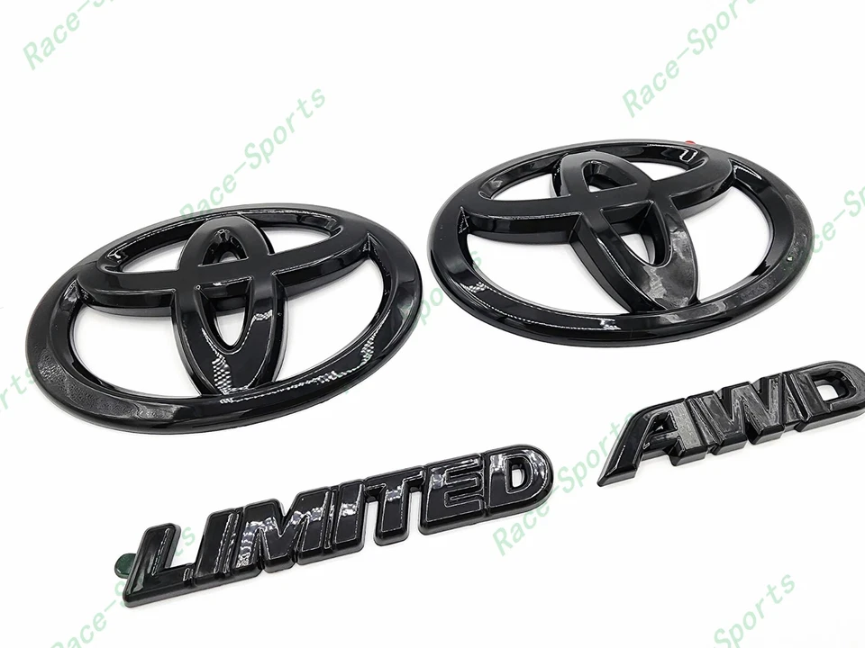 SUPERPOSICIÓN Negro Brillante Delantero Trasero Toyota Logo Limited AWD Emblema 2011-2018 Sienna Foto 2 de 4