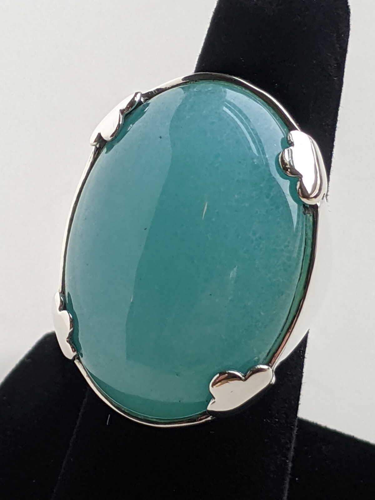 Sterling Silver Amazonite Statement Ring 24.3g Sz… - image 5