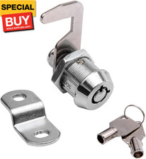 Toolbox Lock Tubular Cam Replacement Lock Hook Cam Keyed Alike 5/8 Inch, Chrome