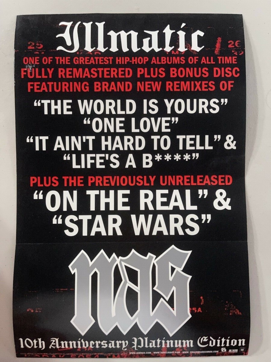 Nas Illmatic 10th Anniversary Promotional Poster 2 sided | eBay