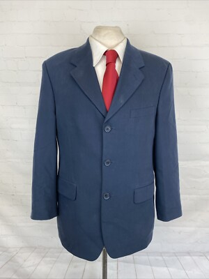 Kasper Men's Dark Blue Solid Polyester Blend Suit 38S 32X27 $895