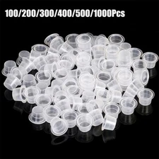 100,200,300,400,500,1000 Pcs Plastic Tattoo Ink Pigment Cups with Holder Caps