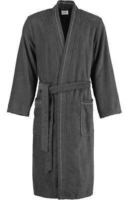 Cawö Herren Bademantel Saunamantel Kimono Stil Baumwolle Frottee Frottier Cawoe