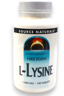 Source Naturals L-Lysine Dietary Supplement 1,000 MG (100 Tablets)