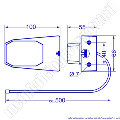 Aspöck Flexipoint LED Positionsleuchte weiß mit Halter leuchte PKW  