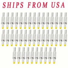 40X 5.5mm x 2.1mm DC Power Jack Plug Socket Male Adapter Connector Metal Handle