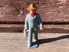 VTG MANOIL BARCLAY USA LEAD FIGURE TOY RAILROAD MAN WITH PAIL 2 3/4"