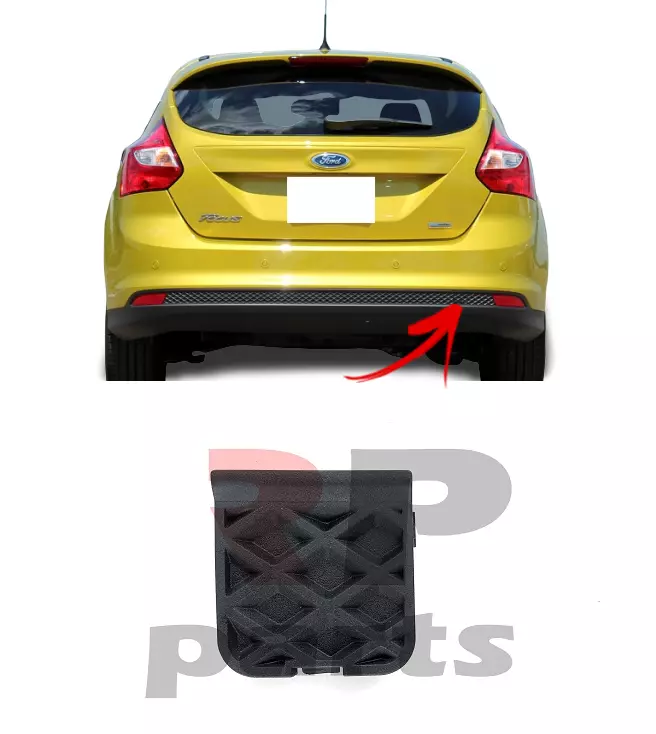 FOR FORD FOCUS MK3 HATCHBACK 11-14 REAR BUMPER TOW HOOK EYE COVER CAP BLACK