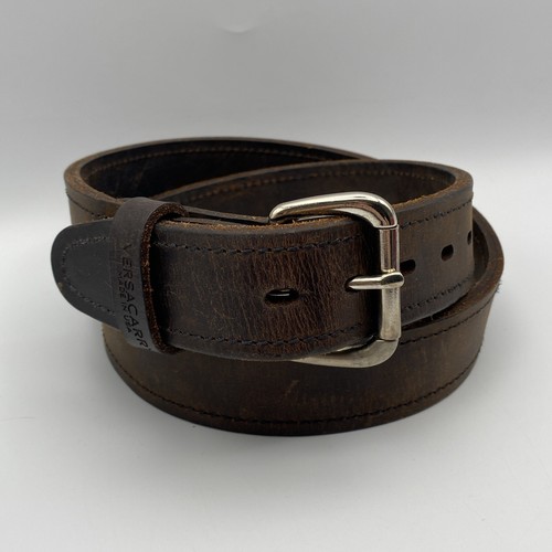 Versacarry Distressed Leather Gun Belt Size 36 Dark Brown Double Leather - Picture 2 of 7