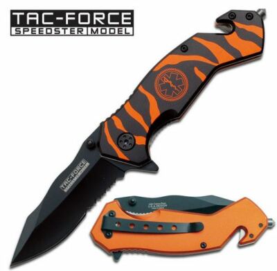 Mtech Feuerwehr Rettungsmesser Star of Life ORANGE TS