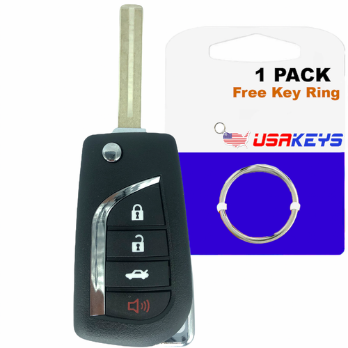 2 Pack Keyless Remote Flip Keys – 4 Button – Fits Toyota With FCC ID HYQ12BFB