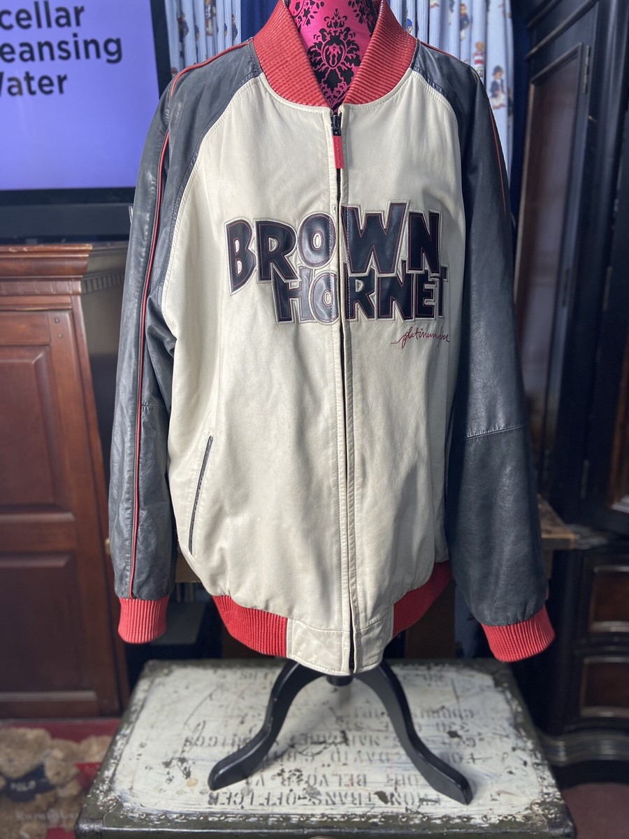 Vintage Platinum Fubu Brown Hornet Fat Albert Leather Jacket Vintage Platinum Fubu Brown Hornet Fat Albert Leather Jacket