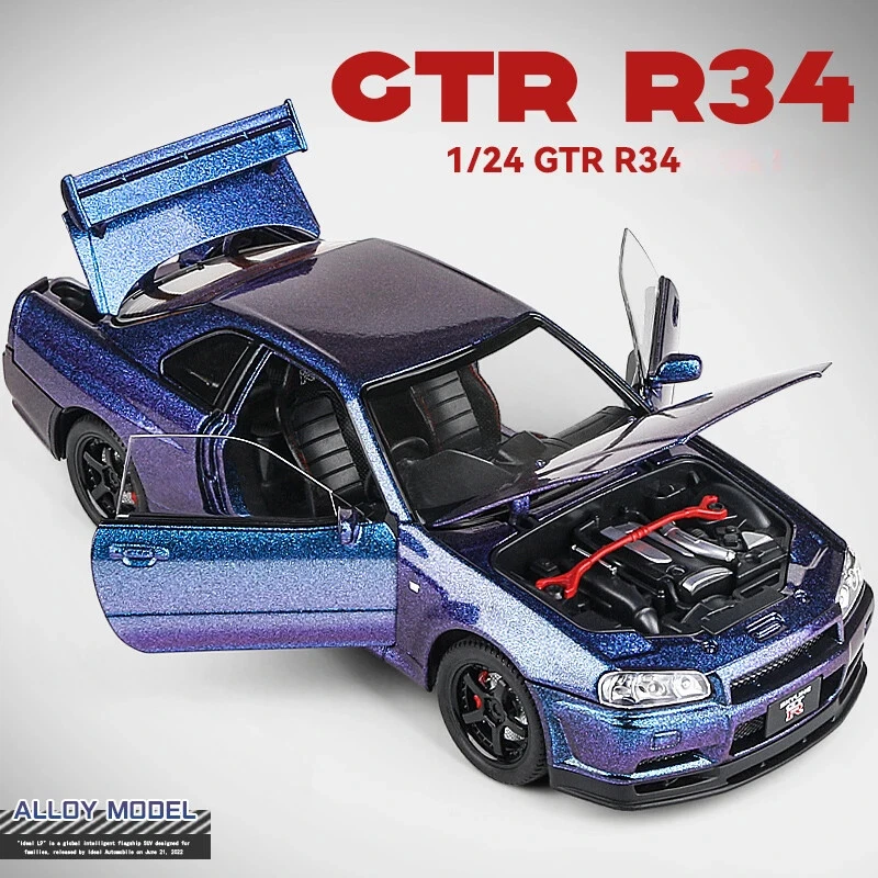 1/24 Nissan Skyline GTR-R34 Fast & Furious Alloy Car Model Diecast Toy Vehicle - Image 2 of 4