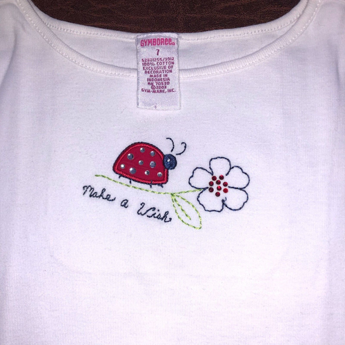 Gymboree vintage 2003 CANDY APPLE Make a Wish ladybug SHIRT TOP size 7 - Picture 2 of 2