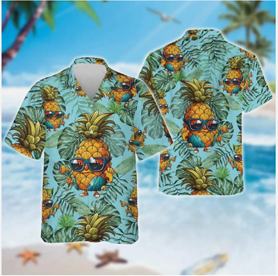 Tropical Pineapple 3D HAWAII SHIRT HALLOWEEN GIFT BEST PRICE US SIZE OVER PRINT
