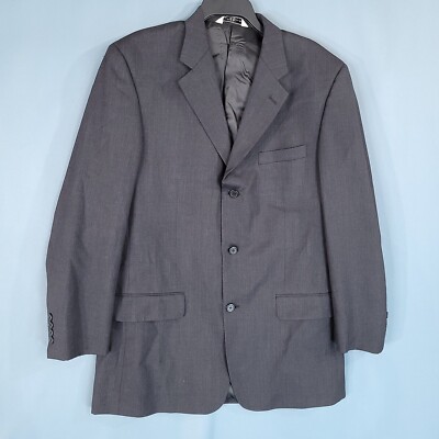 Versini Men's Wool Sport Coat Blazer Jacket Lined Black Size 41 Long