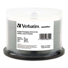 Verbatim 98319 8.5GB DVD+R DL 8x DataLifePlus Discs - 50-Pack Spindle