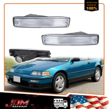 Front Turn Signal Lights For 1990-1991 Honda CR-X / CRX Clear Lens Left & Right