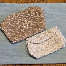 VTG Faux Pearl Small Clutch Purses Lot Of 2 Japan Walborg Belgium