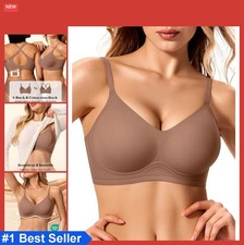 Wireless Jelly Bras for Women Push Up Seamless T Shirt Bra No Underwire U Back