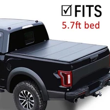 5.7ft 68" Bed Soft 4-fold Tonneau Cover for 09-23 Dodge Ram 1500 Truck w/o Lamp
