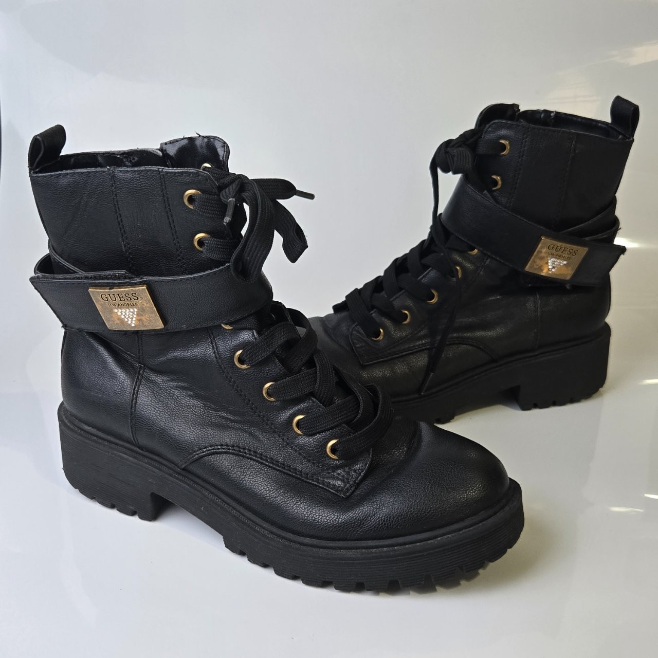 Guess Caleena Women's Black Combat Ankle Boots US Size 6.5M
