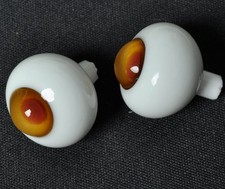 Good 8mm Brow Iris Red Pupils Glass BJD Eyes for OOAK BJD Doll