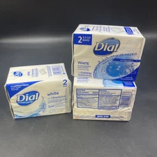Dial Antibacterial Deodorant Bar Soap WHITE 2 - 3.2 oz Bars NEW  Lot Of  3