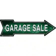 Garage Sale Right Novelty Metal Arrow Sign