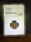 1877 Indian Head Cent Key Date Penny 1C  NGC VG Details coin