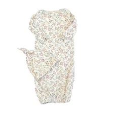 Quincy Mae Bamboo Baby Gown and Hat Set Bloom Size 0-3 Months Soft Sleepwear