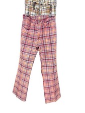 vintage 1970s Levi's plaid pants multi-color design, made With durable fabric