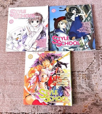 Style School Art Books Lot of 3 Anime Fantasy Art Paperback Dark Horse Media 