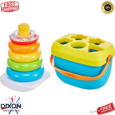 Fisher-Price Baby Blocks  Rock-a-Stack Set Sorting Rings Infant Learning Toy
