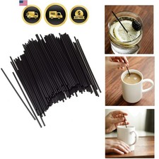 5 Inch Coffee Stirrer Straws-Set of 150, Pack of 1, black