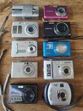 Job Lot 10 Digital Cameras Canon IXUS Samsung Olympus Fujifilm Kodak Untested