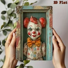 Vintage Tin Metal Sign Circus Clown Aluminum Wall Art Decor 8x12