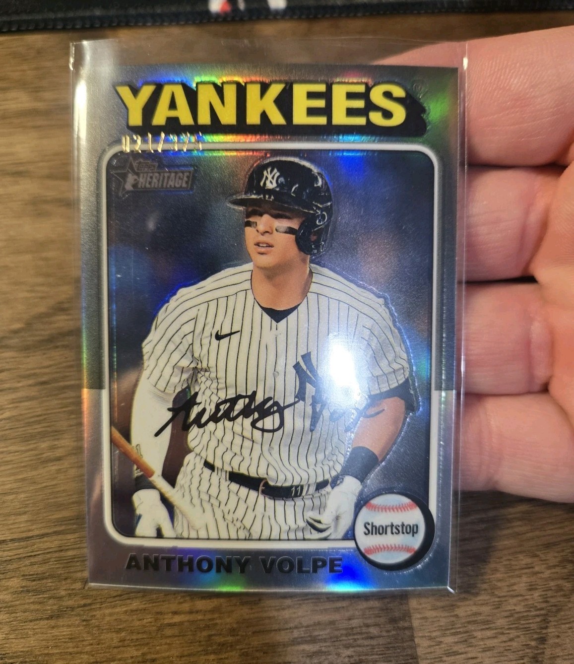 Anthony Volpe - 2024 Topps Heritage- #282- Chrome Silver Refractor - 021/375 