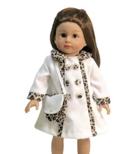 Leopard Trim Coat and Purse Outerwear Fits 18" American Girl Doll Clothing