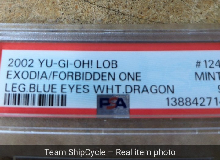 YUGIOH 2002 LEGEND OF BLUEEYES EXODIA THE FORBIDDEN ONE LOB 124 PSA 9 G2U view 5