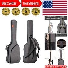 Classic Gray Bass Guitar Gig Bag - Padded, Adjustable Straps  Easy Transport