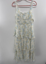 NWT Altar'd State Floral Tiered Ruffle Dress Women's Small White Multi Floral