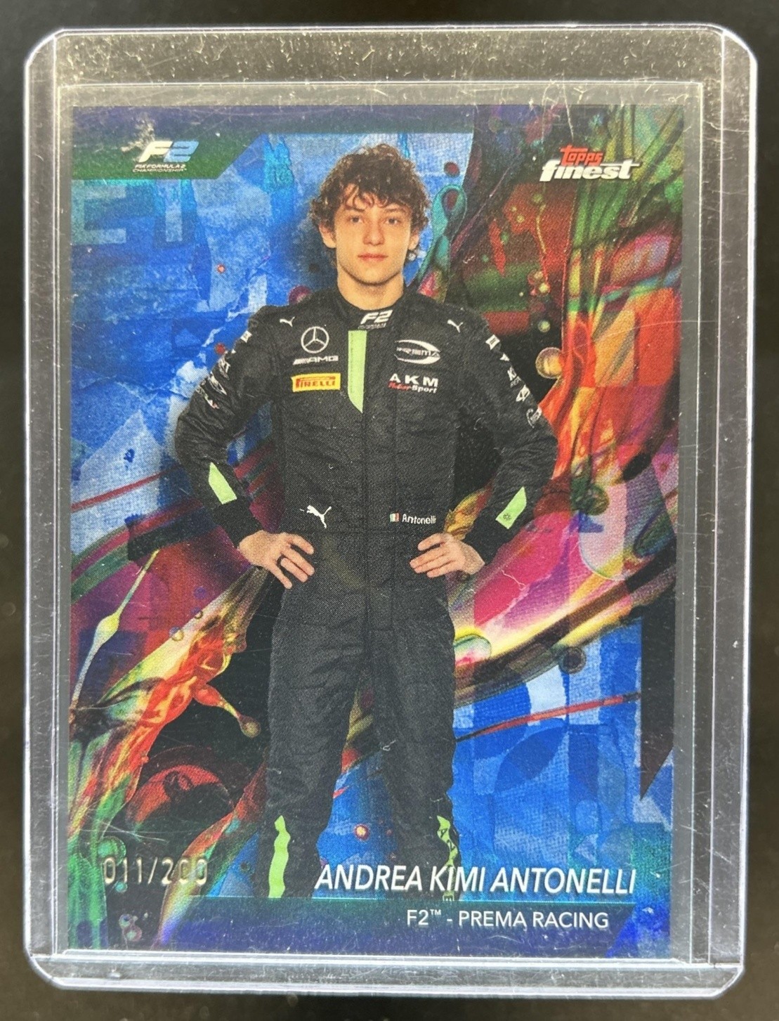 2024 Topps Finest F1 Andrea Kimi Antonelli Blue Refractor Common #/200