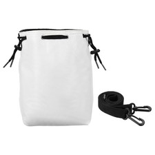 1 PCS Camera Bag with Drawstring Storage, Large PU Protective Case, White