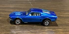 Vintage Hot Wheels Redline Custom Mustang Car 1968 Blue Made in U.S.