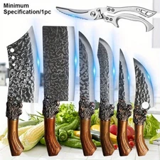 10-Piece Stainless Steel Kitchen Knife Set For Cooking W/Sheath